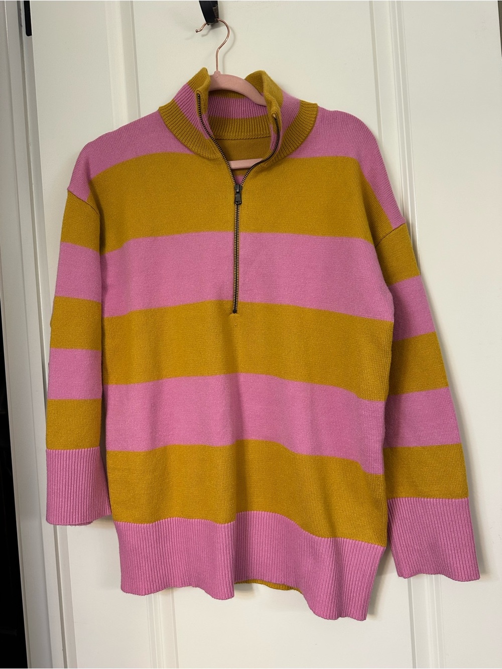 Pink and Mustard Striped Sweater - Picture 9 of 9
